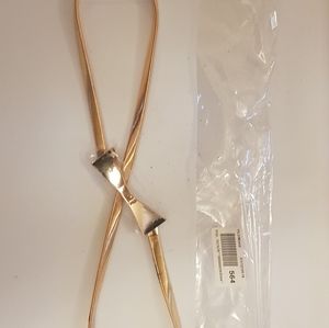 Gold bow metal strechty elastic belt plus size